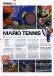 Scan of the review of Mario Tennis published in the magazine Hyper 85, page 1