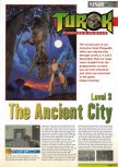 Scan of the walkthrough of Turok: Dinosaur Hunter published in the magazine Nintendo Magazine System 54, page 1