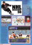 Scan of the review of NHL Breakaway 98 published in the magazine Nintendo Magazine System 61, page 1