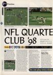 Scan of the preview of NFL Quarterback Club '98 published in the magazine 64 Magazine 06, page 1