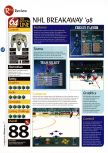 Scan du test de NHL Breakaway 98 paru dans le magazine 64 Magazine 12, page 2