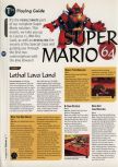 Scan of the walkthrough of Super Mario 64 published in the magazine 64 Magazine 03, page 1