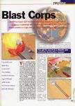 Scan of the review of Blast Corps published in the magazine 64 Extreme 2, page 1
