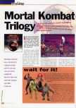 Scan of the review of Mortal Kombat Trilogy published in the magazine 64 Extreme 2, page 1