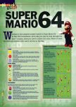 Scan of the walkthrough of Super Mario 64 published in the magazine 64 Extreme 1, page 1