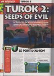 Scan of the walkthrough of Turok 2: Seeds Of Evil published in the magazine 64 Soluces 4, page 1