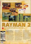 Scan of the review of Rayman 2: The Great Escape published in the magazine X64 23, page 1