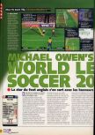Scan of the review of Michael Owen's World League Soccer 2000 published in the magazine X64 23, page 1