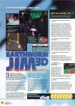 Scan of the preview of Earthworm Jim 3D published in the magazine Magazine 64 07, page 4
