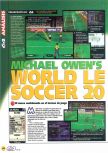 Scan of the review of Michael Owen's World League Soccer 2000 published in the magazine Magazine 64 25, page 1