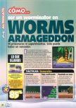 Scan of the walkthrough of Worms Armageddon published in the magazine Magazine 64 28, page 1