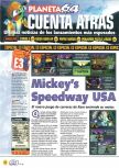 Scan of the preview of Mickey's Speedway USA published in the magazine Magazine 64 32, page 11