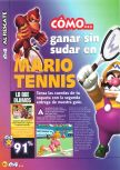 Scan of the walkthrough of Mario Tennis published in the magazine Magazine 64 38, page 1
