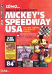 Scan of the walkthrough of Mickey's Speedway USA published in the magazine Magazine 64 39, page 1