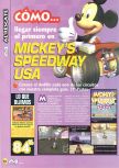 Scan of the walkthrough of Mickey's Speedway USA published in the magazine Magazine 64 41, page 1